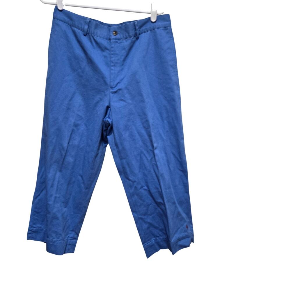 Ralph Lauren Sport Blue Cotton Cropped Capri Pants Women’s 12